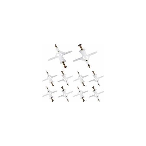 100 Pièces Chevilles pour Plaque de Plâtre, Chevilles avec Vis pour Plaques de Plâtre, Fixations Murales en Plâtre, Fixations Murales Creuses, pour Installation Murale en Plaque de Pl (1/4)