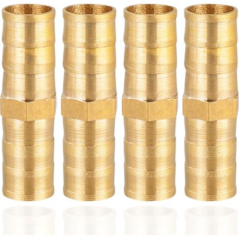 Mamelon double G1/2" (Ø 20mm) laiton mâle,4 pièces hexagonal G1/2"M/M,Raccord de jonction 2 x M Raccord fileté,Double mamelon Raccords en convient pour l'eau potable Tuyau Droit 1/2" (1/5)