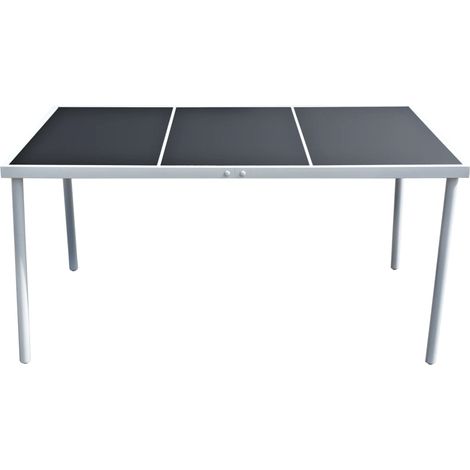 vidaXL Garden Table 150x90x74 cm Black Steel