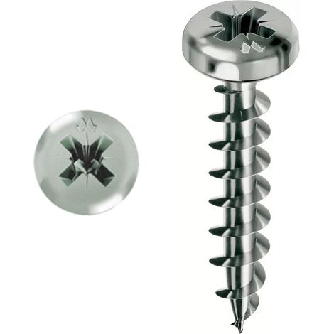 Tornillo MUSTAD Panelvit - Cabeza cilíndrica - PZ2 - Rosca total - Ø4x25mm - Caja de 500 - PVACZC400250C8C