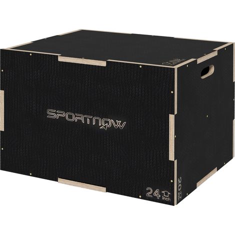 SPORTNOW Jumping Box Pliometrico 3 Altezze in Legno Antiscivolo 76-61-51cm Nero