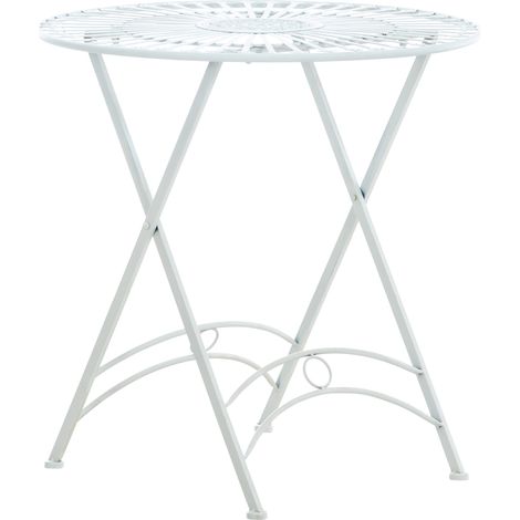 Élégant table extérieure finement détaillée en métal dans différentes couleurs colore : Blanc (1/5)