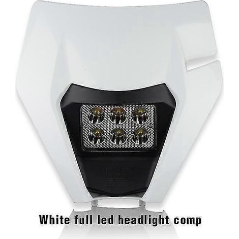 Phare avant LED Powerzone pour moto, compatible avec les carénages Supermoto et Enduro (KTM EXC, SXF, MX) - Phare blanc (1/4)