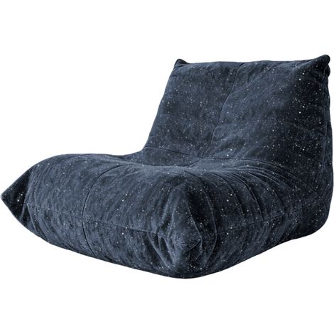 Sillón puff de interior azul de tela suave 90 x 100 x 80 cm HOMVRA (1/4)