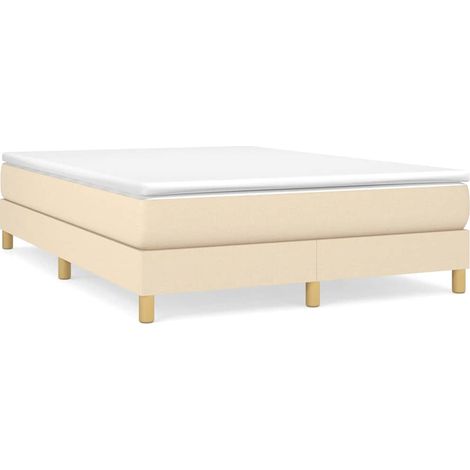 Maison Exclusive - Boxspringbettgestell Creme 140x200 cm Stoff (1/5)