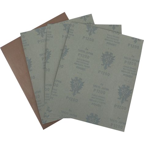 10 feuilles papier abrasif KOVAX, oxyde d’aluminium, ponçage et polissage moule, usage sec et humide (1/5)