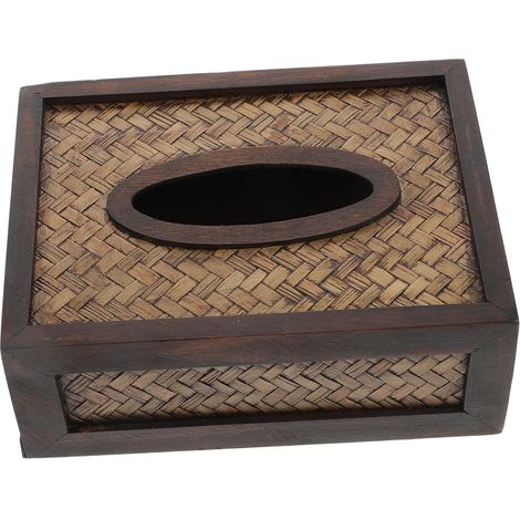 1pièce Boîte à Mouchoirs Rotin Tressé Porte-mouchoirs Décoratif pour Maison Bureau Et Voyage Rangement Pratique Et Vintage (1/5)