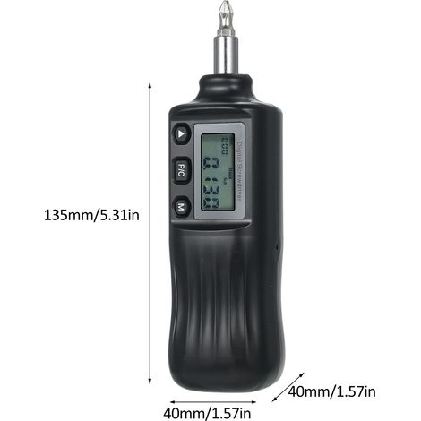 Tournevis dynamométrique numérique 1/4'', écran LCD, plage 0,4–2 N.m. Mode crête, stockage de données, embouts fournis. Adapté réparation vélo, montage et maintenance (1/5)