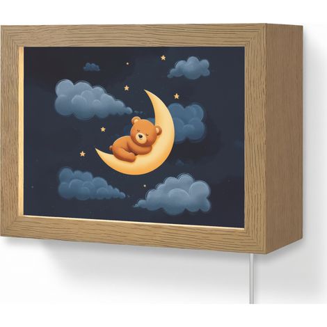 WALL LIGHT Teddy bear - Moon - Clouds - Stars 20x15 cm (1/5)