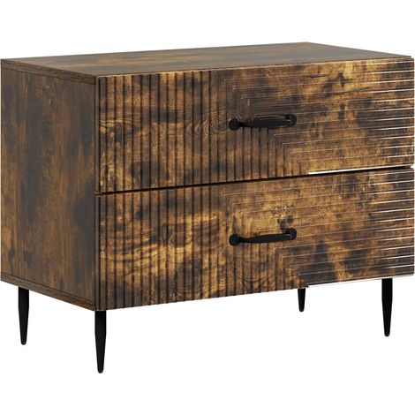 Bedside Cabinet Smoked Oak 62 x 34.5 x 47.5 cm Engineered Wood vidaXL