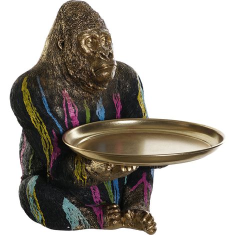 Résine Figur 38x46x50.5 Multikolor -Gorilla -Harz -Tablett mehrfarbige Materialfamilienfarben Dekoration Figuren Details (1/4)