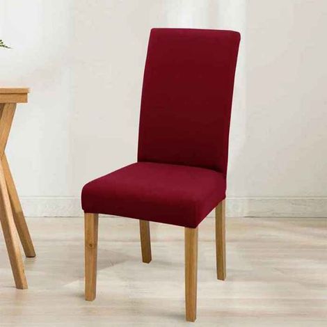 Housse De Chaise - Spandex Extensible - Pour Siège De Chaise Cuisine Bureau Salon - Rouge Vin - 1 Pièce