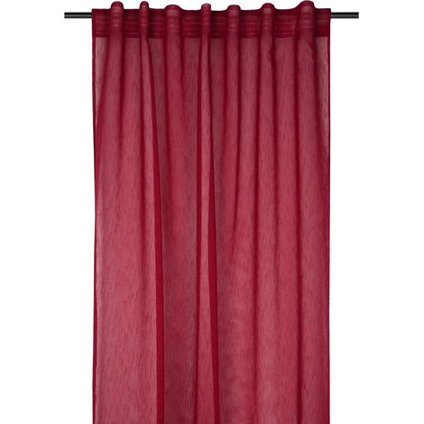 Voilage galon fronceur 140 x 260 cm Derbie rouge