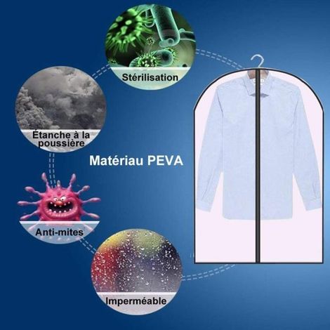 Sacchetti porta abiti, set da 6, antipolvere, impermeabili, semitrasparenti per riporre gli indumenti - ALTRO (1/4)
