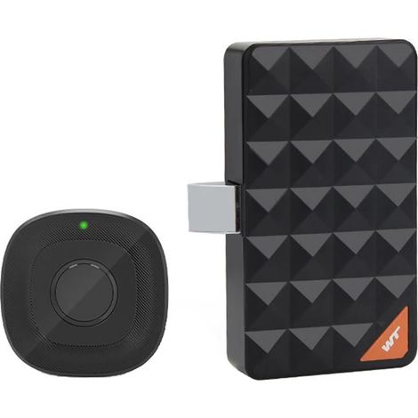 (Noir) Serrure électrique sans clé à empreinte digitale pour moteur de tiroir d'armoire (1/5)
