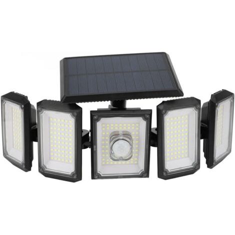 QORVA-Lampe solaire extérieure avec détecteur de mouvement 300LED Lampe murale pour garage avec télécommande IP65 étanche 2PCS,DUBUNS
