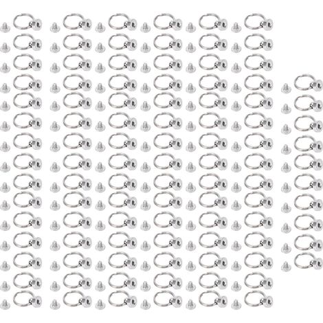 100 pièces anneaux de tirage à double cercle en cuivre, rivets à tête ronde argentés sans bavures, clous à vis pour coque de téléphone 8mm (1/5)