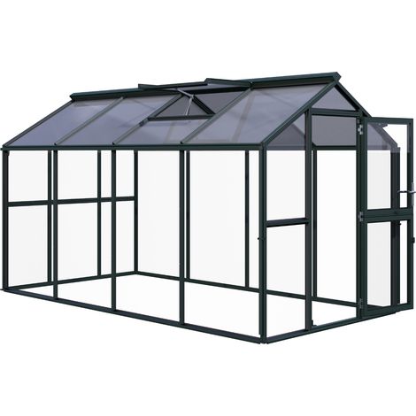 KGT Gewächshaus "Galant IV", tannengrün, 8,8 m², 4 mm ESG, 10 mm HKP