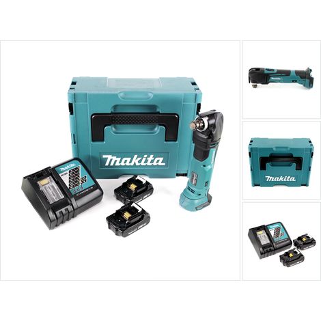 Makita DTM 51 RAJ Akku Multitool Oszillierer 18 V + 2x Akku 2,0 Ah + Ladegerät + Makpac