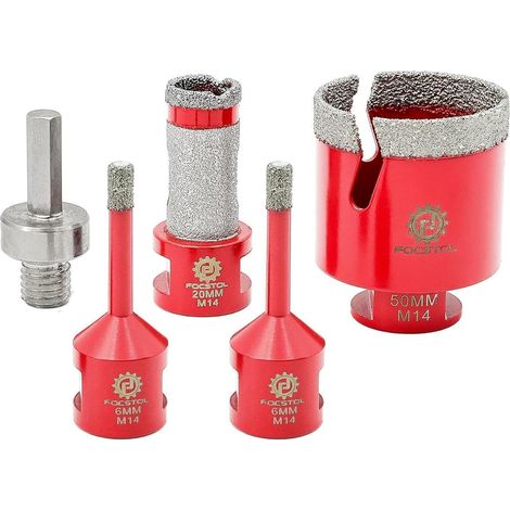 Fliesenbohrer Diamant Keramik Porzellan Marmor 5er 6mm 50mm SET6 (1/5)