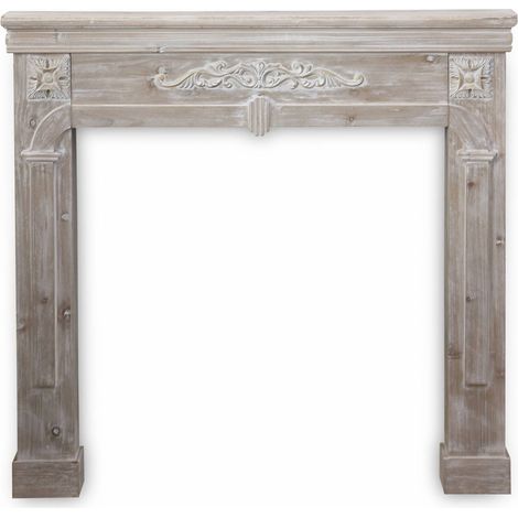 Manteau de cheminée - Romance - décor bois cérusé
