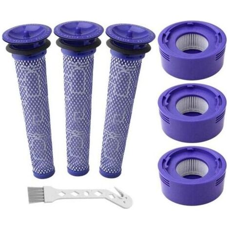 Filtres pour aspirateur Dyson, filtres de rechange pour aspirateur Dyson V8 V7 Absolute Animal Motorhead, 3 filtres post-HEPA, 3 préfiltres, pièces de rechange (1/4)
