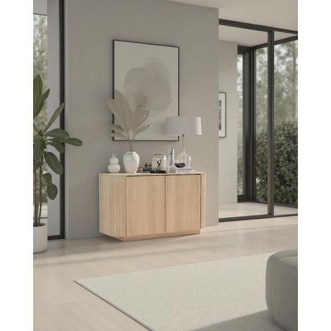 Buffet/bahut contemporain 130 cm chêne clair Adria (1/5)