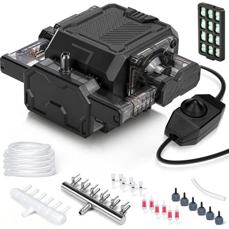 2700L/h 18W Pompe à Air pour Aquarium Bulleur Jusqu'à 40000L Pression 35kPa Aérateur 3 Réglable du Débit Pompe à Oxygène Puissante Silencieuse pour Jardin Bassin (1/5)