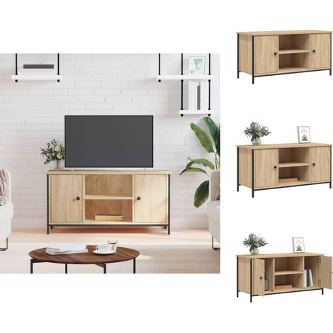 TV-Möbel - Living TV-Schrank Sonoma-Eiche 100x40x50 cm Holzwerkstoff (1/5)