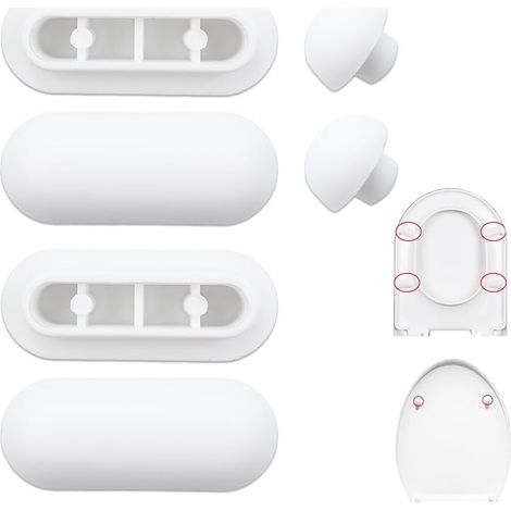 Set of 6 Toilet Seat Pads White (1/5)