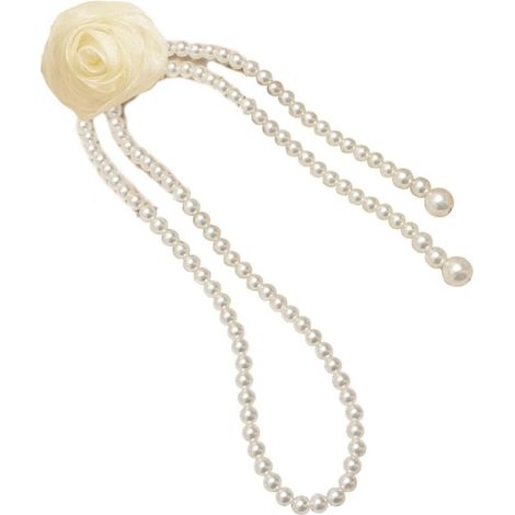 Fermacravatte per tende con perle artificiali – Elegante decorazione per finestre, set da 2, finitura lucida e design moderno.
