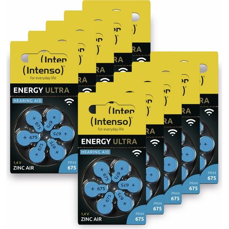 INTENSO Hörgeräte-Batterien-Set Energy Ultra A 675, 60er-Set, blau