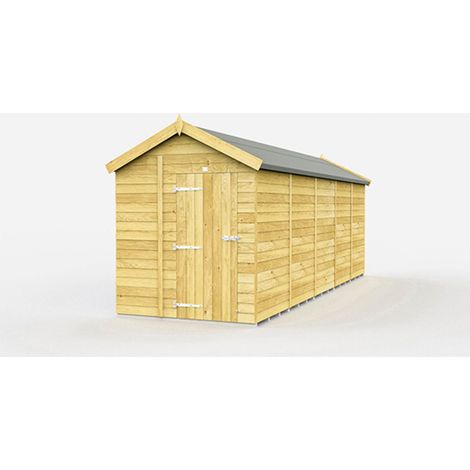 7 x 19 Feet Apex Shed - Single Door Without Windows - Wood - L560 x W214 x H217 cm