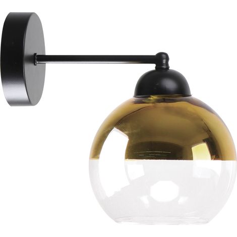 Applique murale moderne noir/or verre E27 Candellux (1/3)