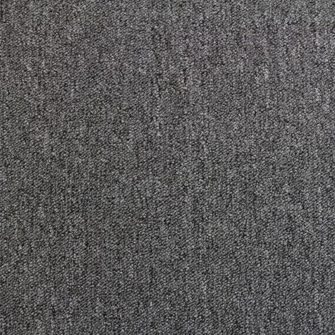 Losetas de Moqueta 50x50cm Pack de 40 Cobertura 10m² Gris Antracita Parches para Moqueta Casa Hogar Oficina Tienda Taller Losetas Alfombra Baldosas Suelo Adhesivas Resistentes Facil Instalación