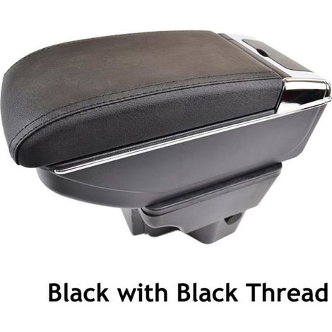 Accoudoir de console centrale en cuir noir pour Kia Rio 2012-2016 - XUKEY - double couche - rangement spacieux (1/4)