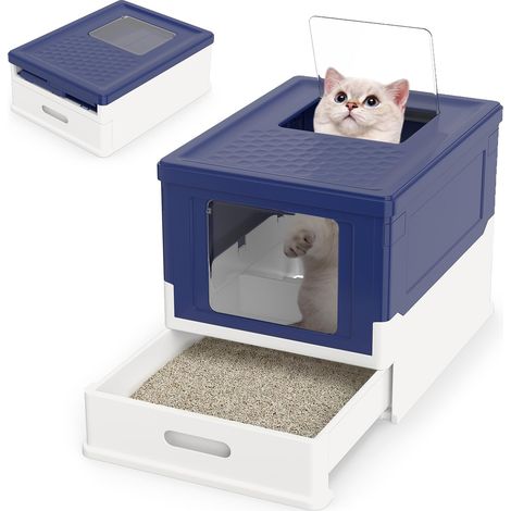 bac a litiere pour chat pliable,maison de toilette chat,litiere pour chat bac,bac litiere chat,bac a litiere,litiere chat fermé,bac à litière chat,b (1/5)