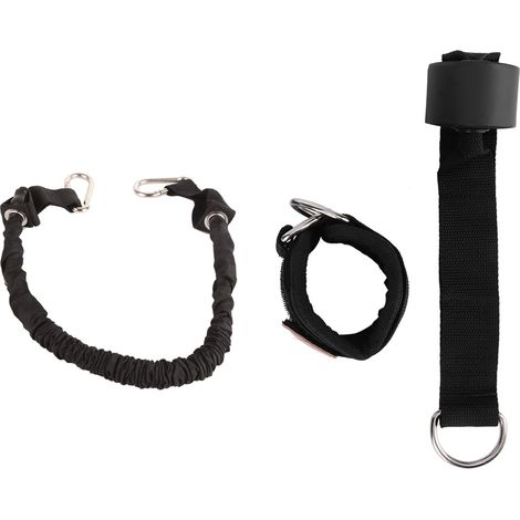 Sangle de résistance pour jambes avec anneau et boucle, set de fitness noir (1/5)