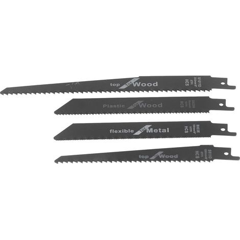Kit d'outils de coupe alternatifs, lame de scie sabre, scie sauteuse, pour bois, plastique et métal, 4 pièces (1/5)