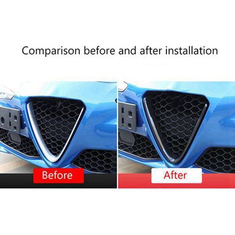 1 color: Carbon fiber texture Material: ABS Car logo outer ring grille decorative sticker for car exterior. (1/4)