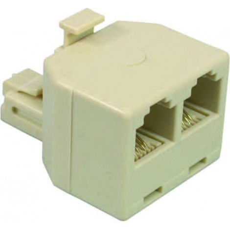 Adattatore da spina modulare 6/4 a 2 prese modulari 6/4 - 5 pz