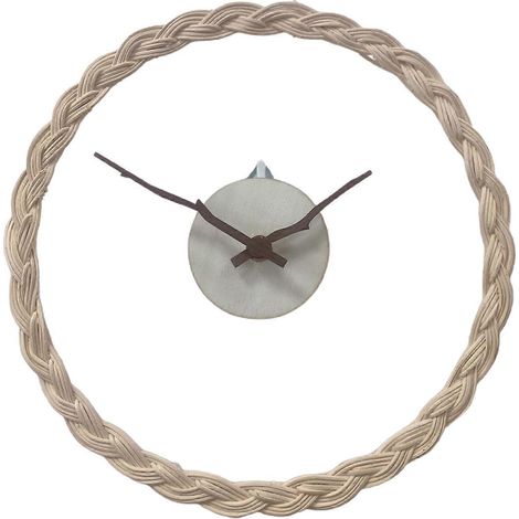 Horloge silencieuse suspendue avec aiguilles décoratives, décoration murale chambre, ornement branches naturelles, horloge tranquille maison. (1/4)