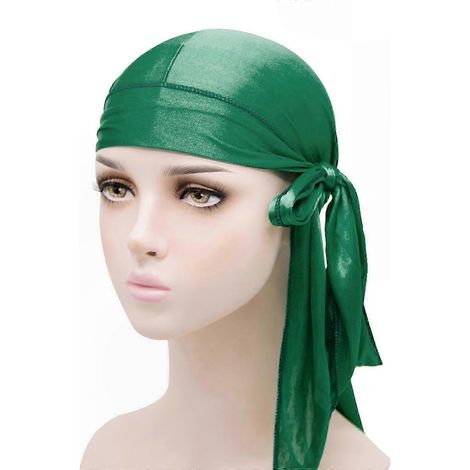 Langes, elastisches Durag, weiche Seidenhaube für Damen und Herren, verstellbares Kopftuch, Unisex-Haaraccessoire, bequeme Kopfbedeckung (1/5)