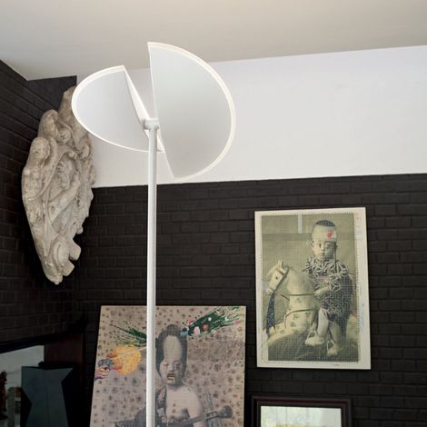 Lampada da terra GPIB01 Bianco Opaco 28W LED 1730lm 3000K Dimmerabile Push Gealuce (1/2)