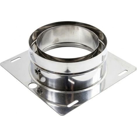 Maka Piastra di Base Canna Fumaria Doppia Parete Aria Inox Inox Ø 80 mm (esterno 130) (1/5)