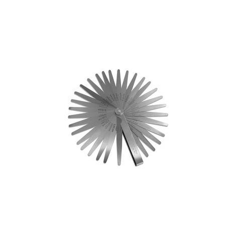 Jauge d'épaisseur à 32 lames, 0,03–1,00 mm / 0,001–0,04 po, en acier – outil de mesure à double graduation (métrique et impériale) pour mesurer la largeur ou l'épaisseur d'un espace. (1/5)