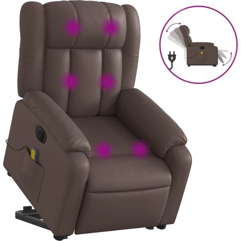 Maison Exclusive - Poltrona Alzapersona Elettrica Reclinabile Marrone Similpelle (1/5)