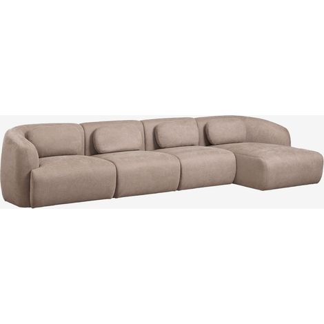 Sofá modular chaise longue derecho de 4 piezas en chenilla Coquette SKLUM        (1/5)