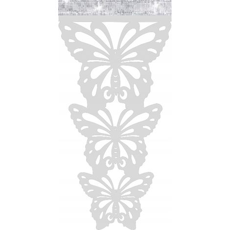 Paravento moderno pieghevole con motivo a farfalla, stile primaverile glamour, bianco, 90 cm, grande