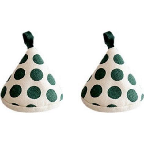 Gants isolants anti-brûlure pour poignées de casseroles triangulaires, verts (1/5)